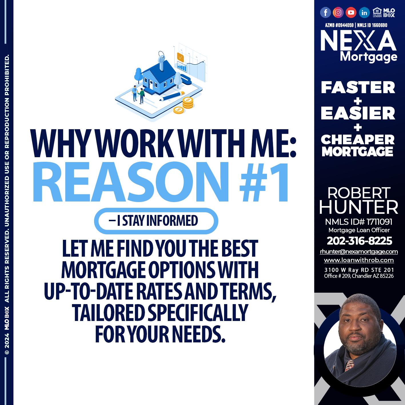 REASON 1 - Robert Hunter -Mortgage Loan Officer