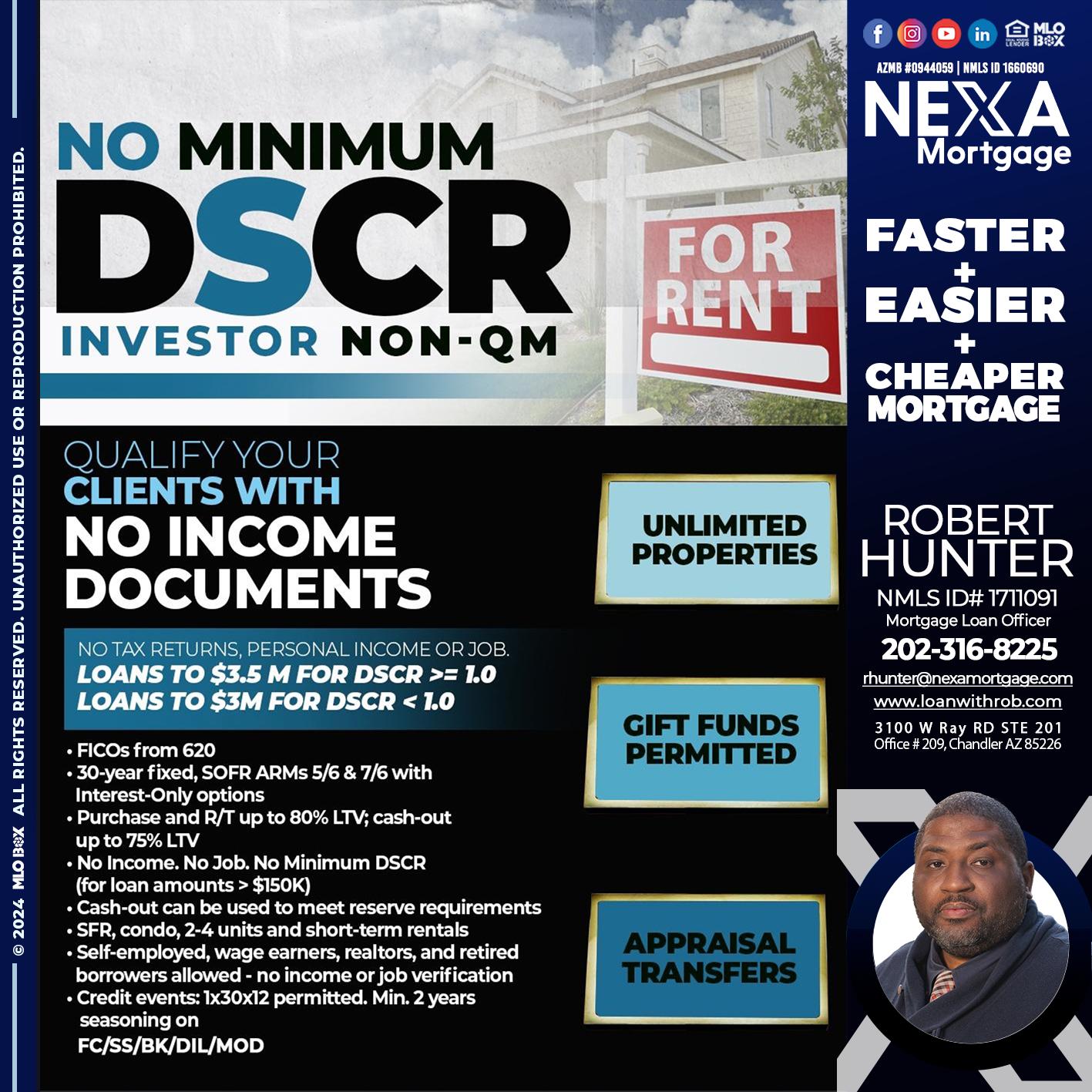 DSCR - Robert Hunter -Mortgage Loan Officer