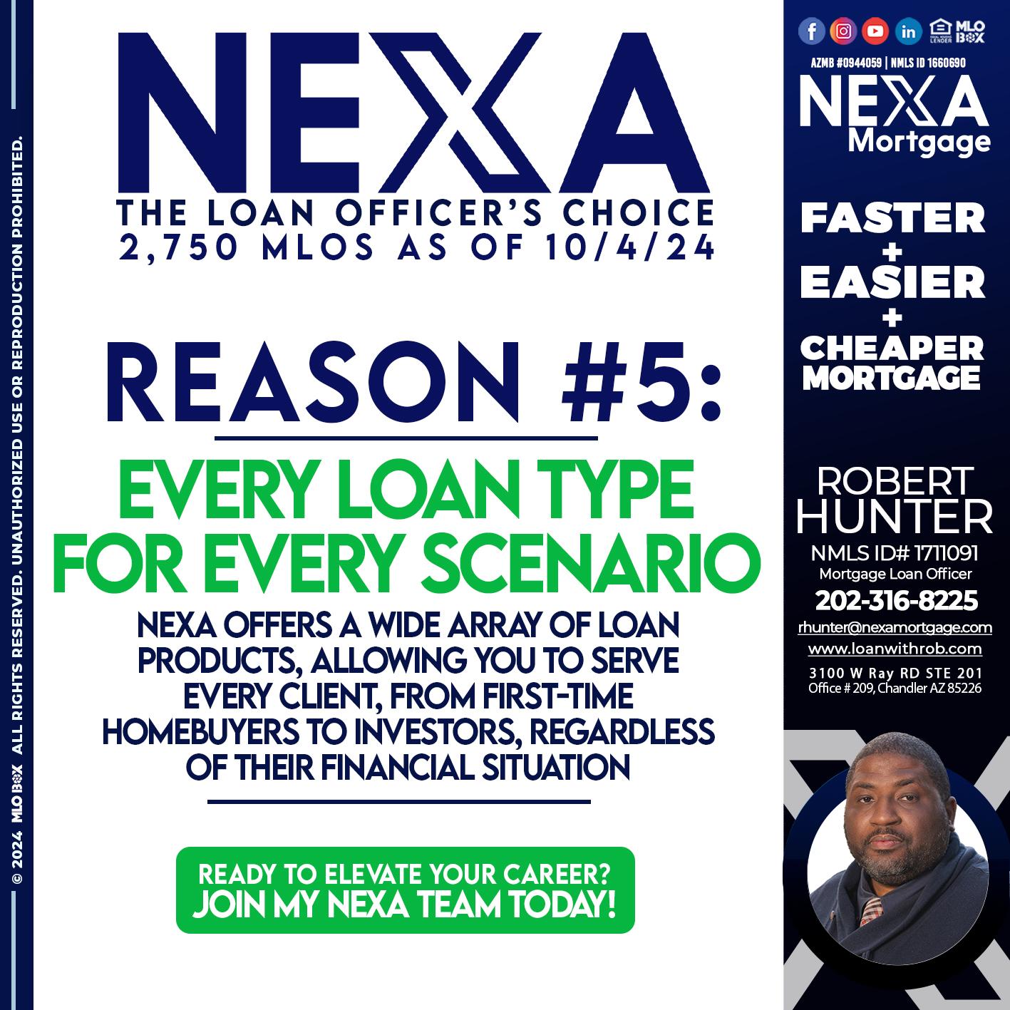 THE LOAN OFFICER´S CHOICE REASON 5 - Robert Hunter -Mortgage Loan Officer