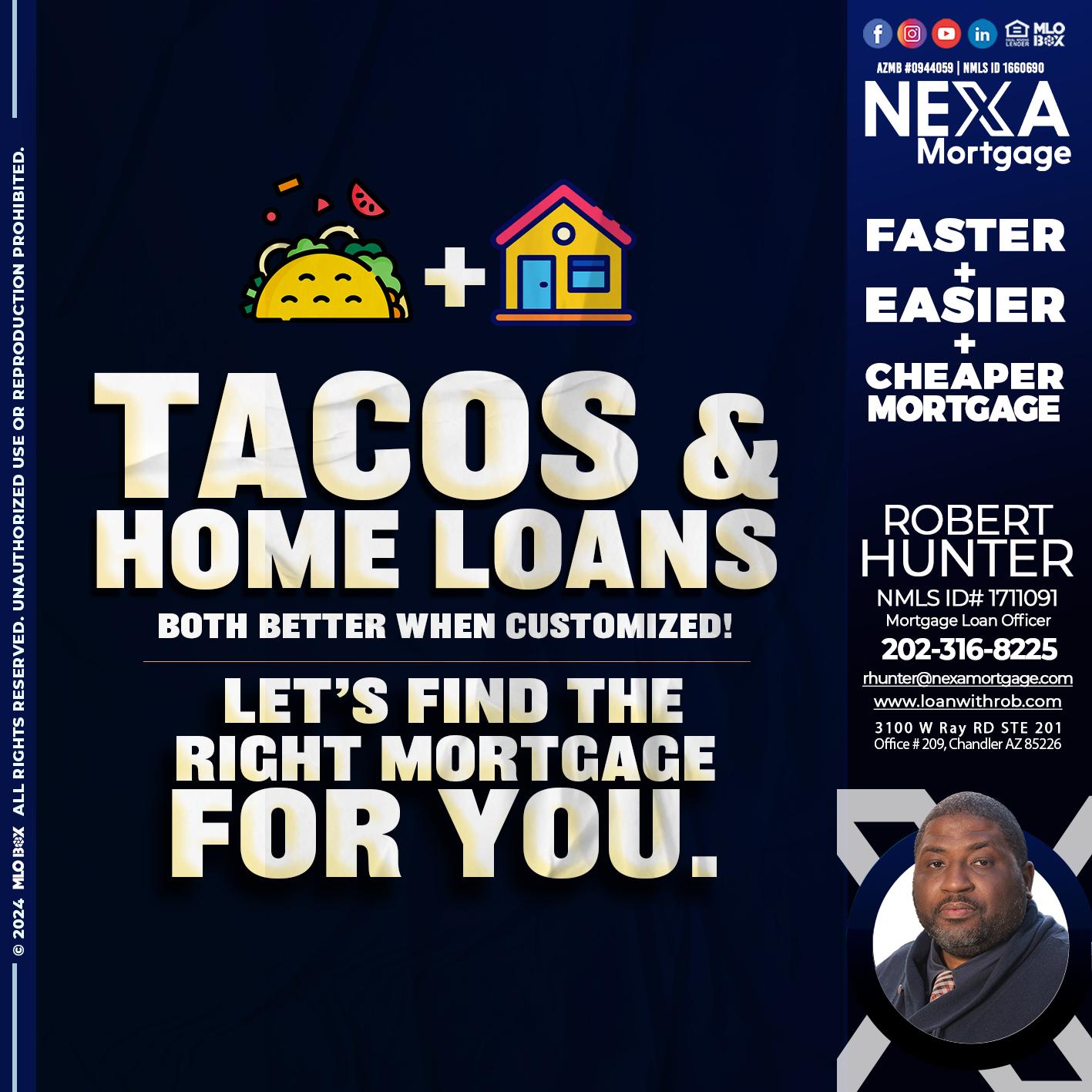 TACOS & LOANS - Robert Hunter -Mortgage Loan Officer