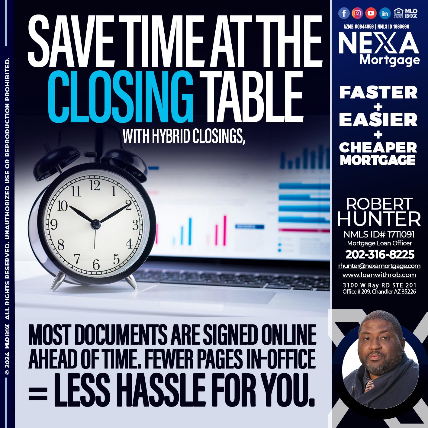 SAVE TIME - Robert Hunter -Mortgage Loan Officer