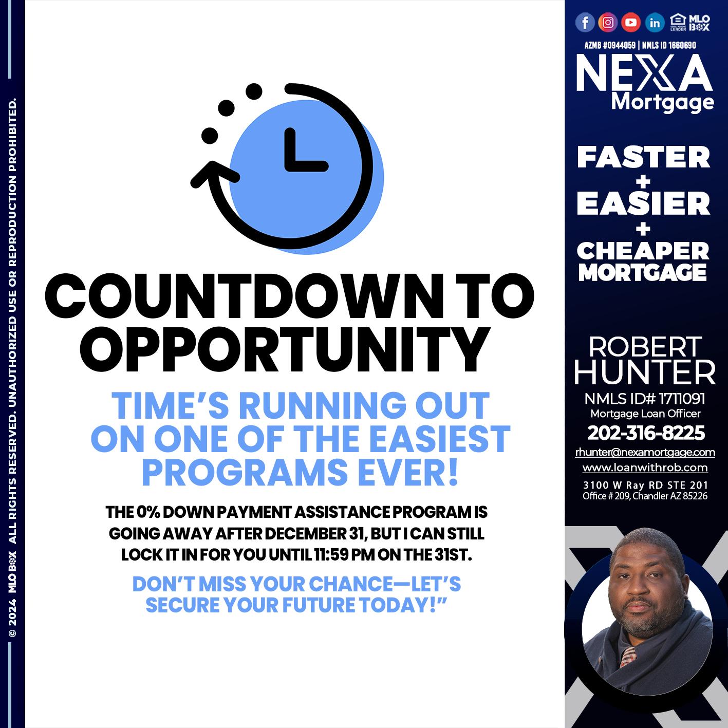 COUNTDOWN - Robert Hunter -Mortgage Loan Officer