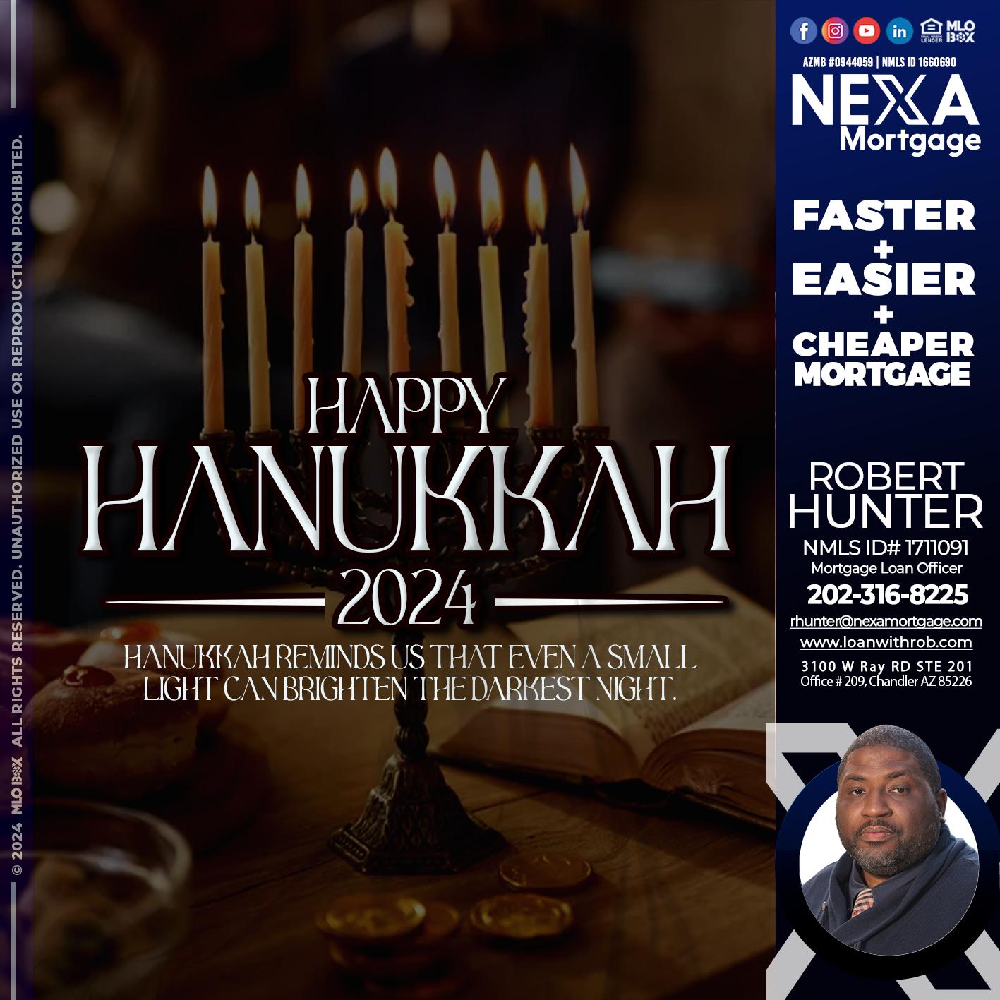 happy hanukkah - Robert Hunter -Mortgage Loan Officer