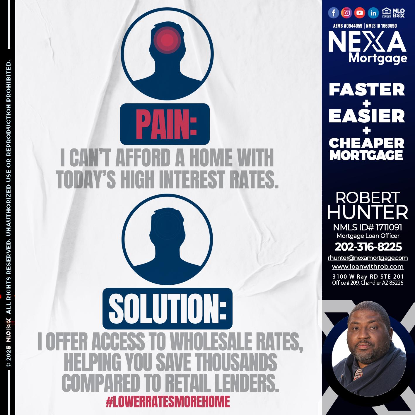 PAIN-SOLUTION - Robert Hunter -Mortgage Loan Officer